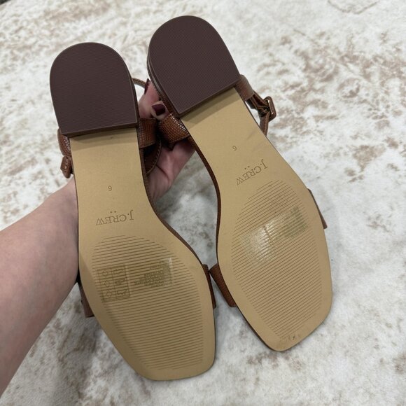 J.Crew Sandals Womens Size 6 Ankle Strap Square Toe Buckle Low Heel Strappy - Picture 6 of 8